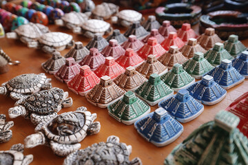 Variety of Colorfull Mexican Traditional Souvenirs at Chacchoben