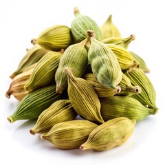 Cardamom pods isolated on white background
