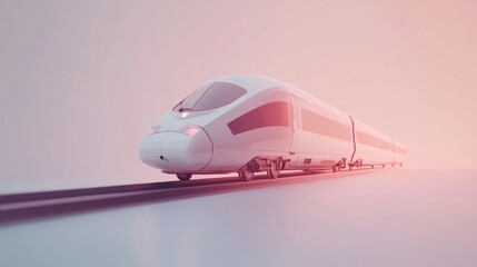 Fototapeta premium Modern High-Speed Train in Motion