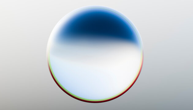 3D rendered abstract sphere with blue reflections and gradient background