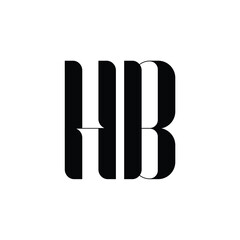 HB monogram logo design letter text name symbol monochrome logotype alphabet character simple logo