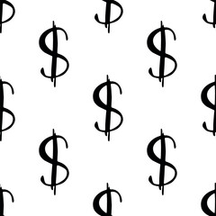 Seamless pattern with dollar currency symbol for decorative print, wrapping paper, greeting cards, wallpaper and fabric