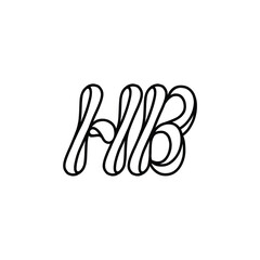 HB monogram logo design letter text name symbol monochrome logotype alphabet character simple logo