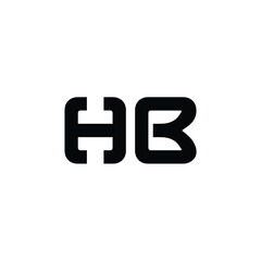 HB monogram logo design letter text name symbol monochrome logotype alphabet character simple logo