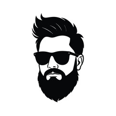 Man with Beard Vector Illustration Art.
