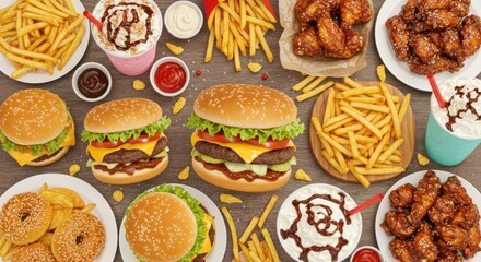 Artistic Fast Food Collage