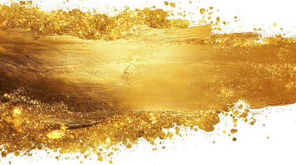 Obraz premium Paint glittery gold backdrop paper using a golden brush.