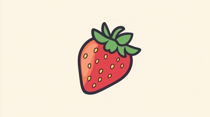 Illustrated strawberry on light background