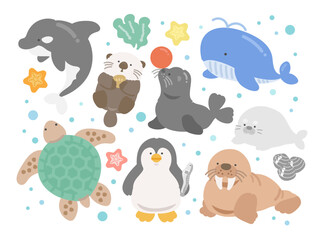 水族館  海の生き物   種類  イラストセット © ayano