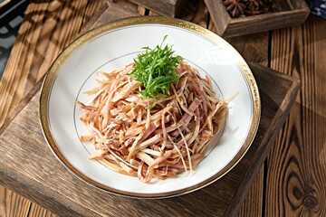 Delicious cold dish of pork ear shreds