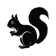 Cute Squirrel Silhouette Forest Animal.