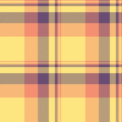 Vibrant pastel plaid pattern in yellow, orange, and purple hues.  Perfect for textile design, fashion, websites, and branding.