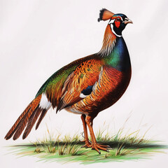 Colorful wild peacock feathers displayed in nature