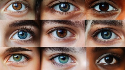 Naklejka premium Diverse Eye Colors and Textures Close-Up Collage
