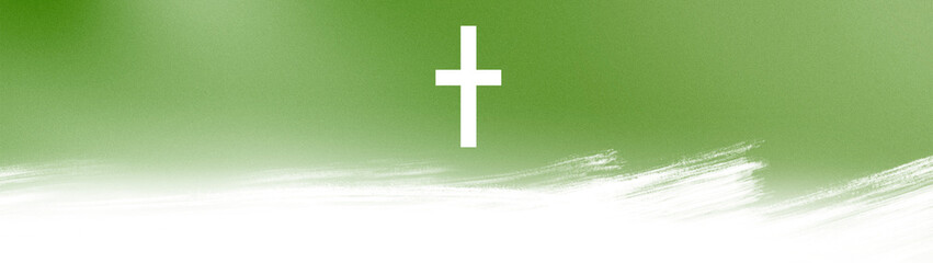 abstract green background banner with cross 