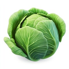 Fototapeta premium Green Cabbage isolated on a white background