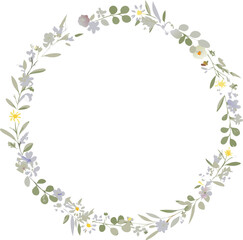 Elegant Floral Wreath Frame Delicate Spring Botanical Design
