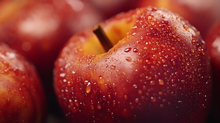wet red apple