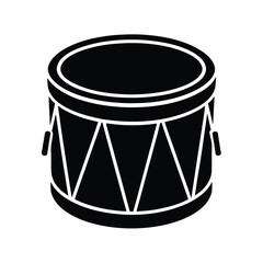 Classic Drum Silhouette Musical Instrument.