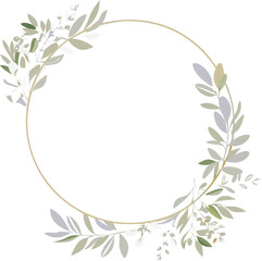 Elegant Floral Wreath Frame Botanical, Greenery, Wedding, Invitation
