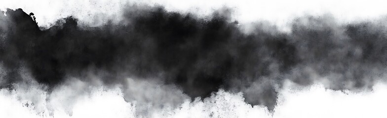 Fototapeta premium Black white abstract background. Hand drawn watercolor. Artistic background with copy space for your design. Wide banner. Liquid, fluid