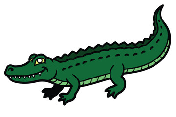 Crocodile Animal isolated flat vector illustration .