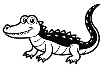 Crocodile Animal isolated flat vector illustration .