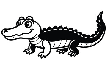 Crocodile Animal isolated flat vector illustration .