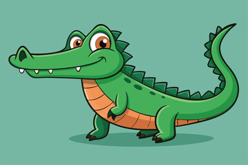 Crocodile Animal isolated flat vector illustration .