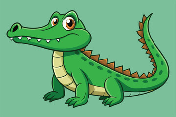 Fototapeta premium Crocodile Animal isolated flat vector illustration .