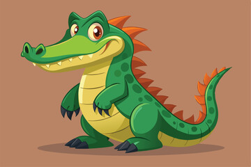 Crocodile Animal isolated flat vector illustration .