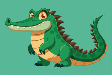 Crocodile Animal isolated flat vector illustration .