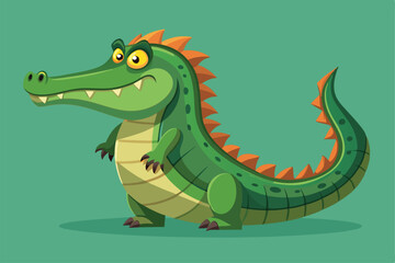 Crocodile Animal isolated flat vector illustration .