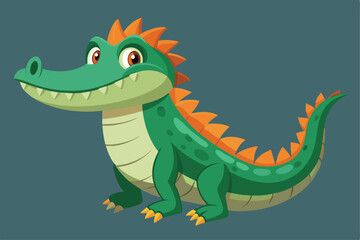 Crocodile Animal isolated flat vector illustration .