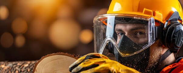 Safety first in tree cutting accident prevention safety training and personal protective equipment focus cover all object. Tree work hazard control.