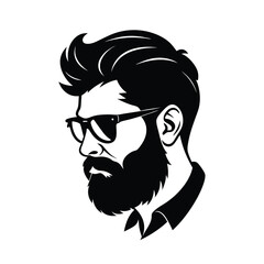 Man with Beard Vector Illustration Art.
