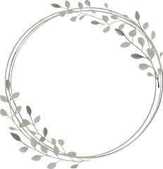 Elegant Greenery Circular Wreath Frame Botanical Design Element