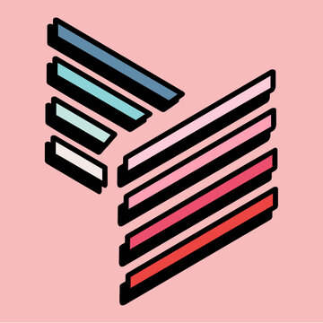 Pastel Stacked Bars Illustration