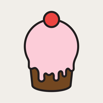 Pastel Ice Cream Cone Illustration