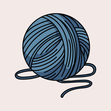 Pastel Ball of Yarn Illustration