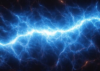 Fototapeta premium Vibrant Blue Energy Field Fractal Lightning Abstract Graphic Resource