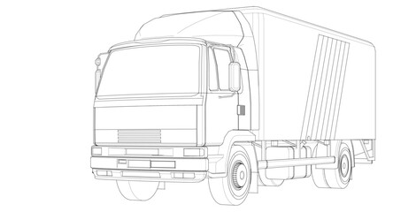 truck sketch graphic symbol 3d illustration 