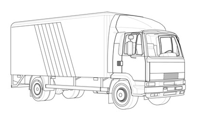 truck sketch graphic symbol 3d illustration 