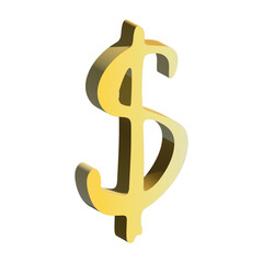 3d dollar currency symbol. Single element for design