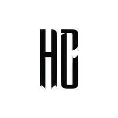 HC monogram logo design letter text name symbol monochrome logotype alphabet character simple logo