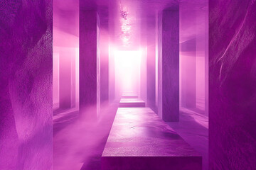Fototapeta premium Abstract Purple Corridor with Light