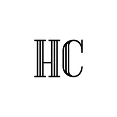 HC monogram logo design letter text name symbol monochrome logotype alphabet character simple logo