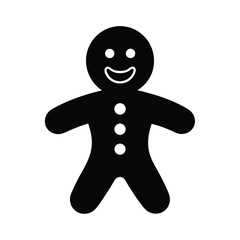 Cute Gingerbread Man Silhouette Cookie.