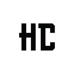 Obraz premium HC monogram logo design letter text name symbol monochrome logotype alphabet character simple logo
