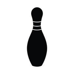 Simple Bowling Pin Silhouette Design for Sports.